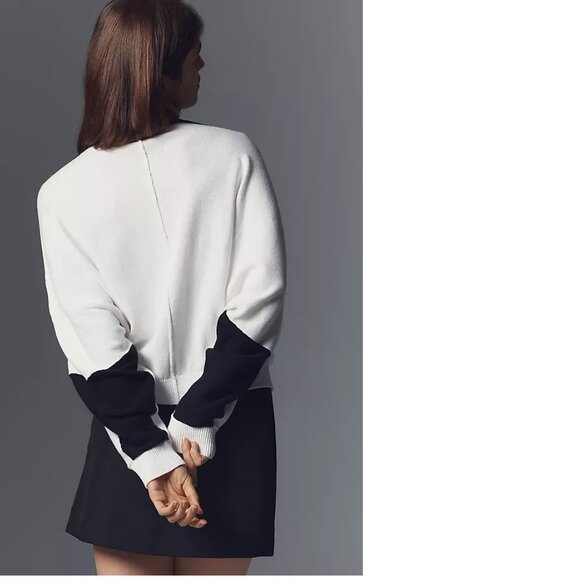 Anthropologie Maeve Dolman Sleeve Crew-Neck Color-Blocked Sweater size S new nwt - Picture 3 of 5